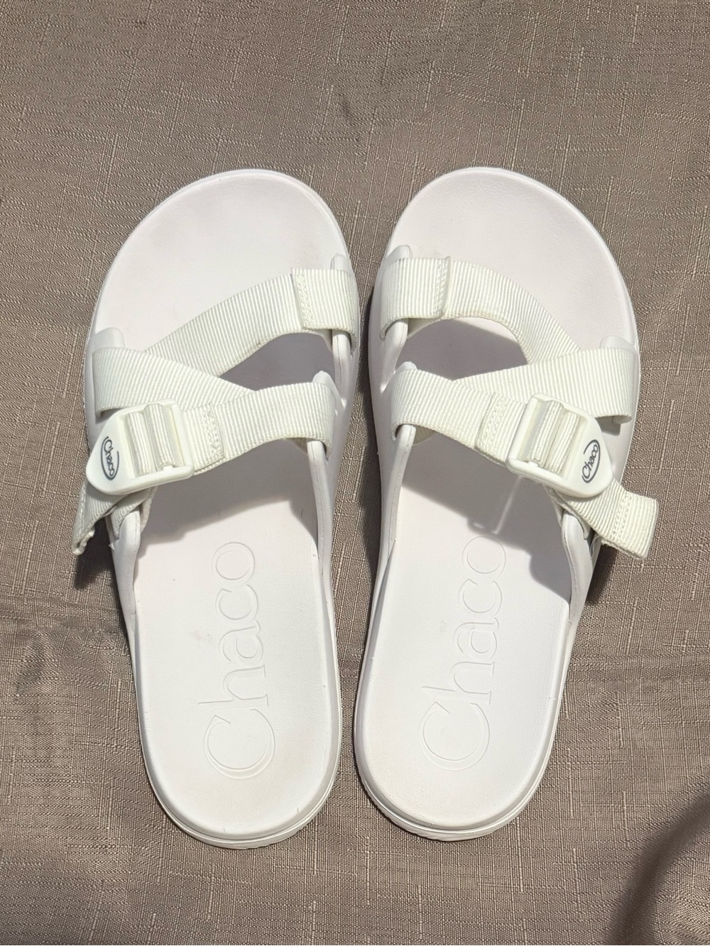 Chaco Women's White Slide Sandals with Adjustable Straps